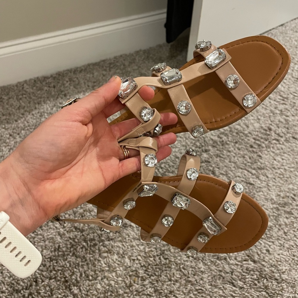 Tan, Rhinestone Sandals- bundle 4 for 20$ - Picture 4 of 5